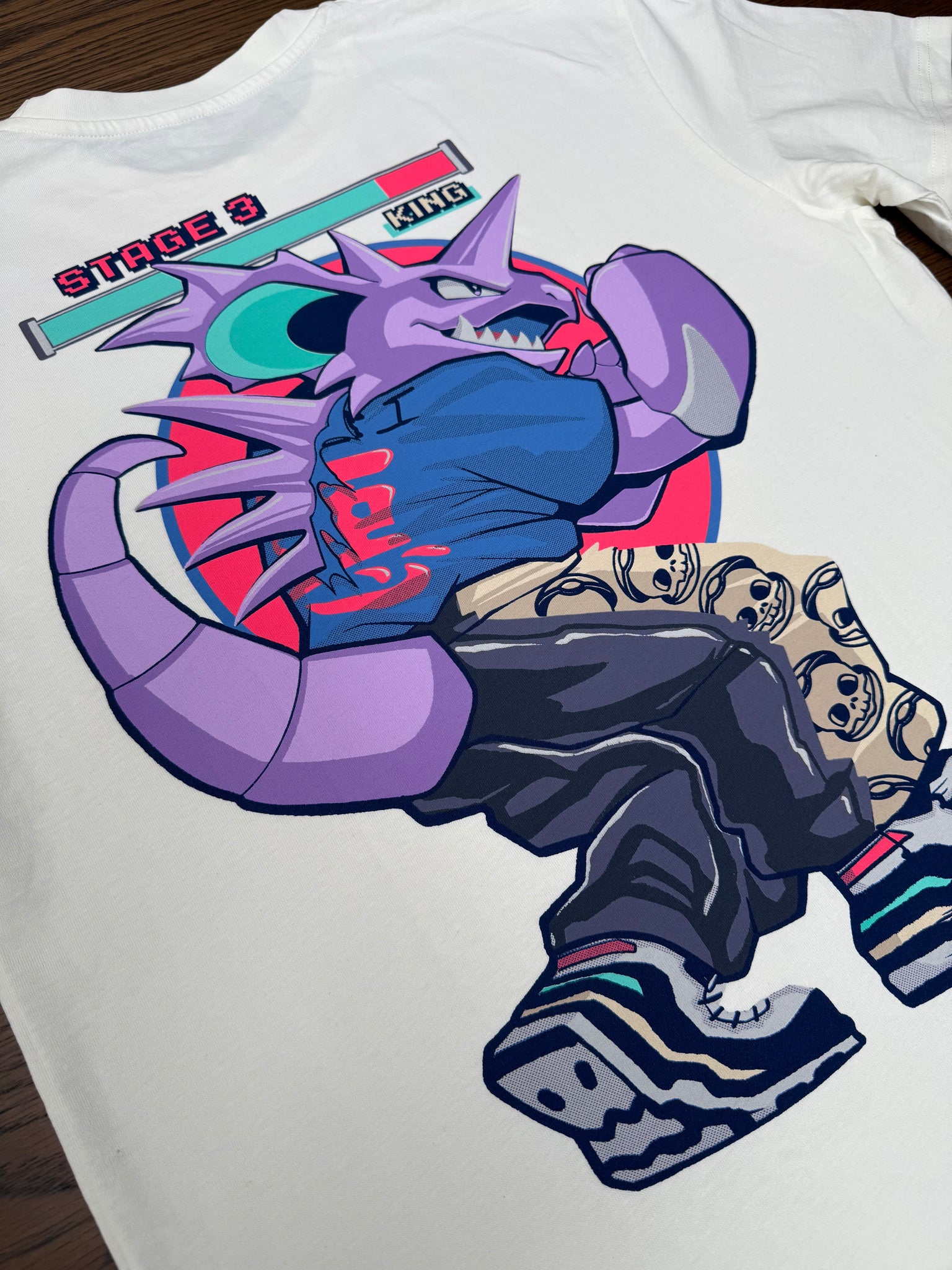 NIDO-KING TEKKEN X POKÉMON OVERSIZED SHIRT IN OFF WHITE