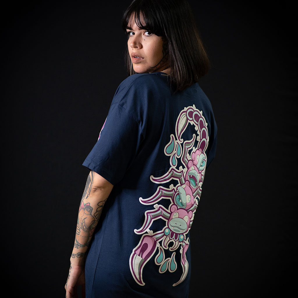 Slowpoke Scorpion Long T-Shirt in Navy